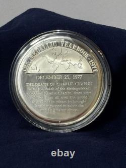 925 Sterling Silver Round Franklin Mint 1977 Charlie Chaplin Death 31G