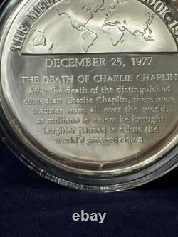 925 Sterling Silver Round Franklin Mint 1977 Charlie Chaplin Death 31G