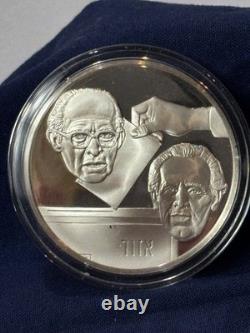 925 Sterling Silver Round Franklin Mint 1977 Menahem Elected Prime Minister 31G