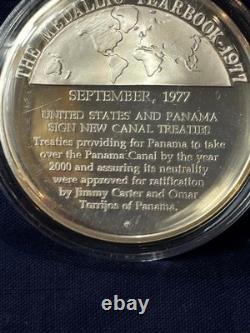 925 Sterling Silver Round Franklin Mint 1977 Yearbook Canal Treaties 31G