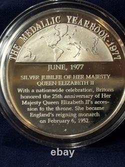 925 Sterling Silver Round Franklin Mint 1977 Yearbook Queens Silver Jubilee 31G