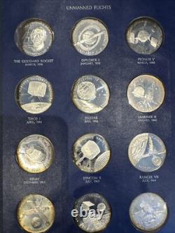 AMERICA in SPACE sterling silver proof set 24 MEDALS Franklin Mint