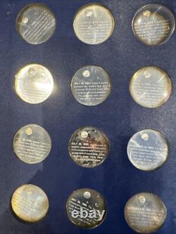 AMERICA in SPACE sterling silver proof set 24 MEDALS Franklin Mint
