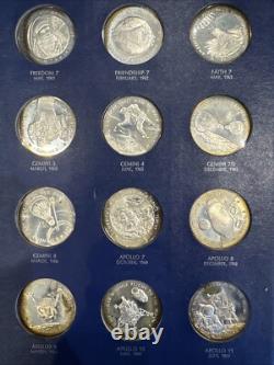 AMERICA in SPACE sterling silver proof set 24 MEDALS Franklin Mint