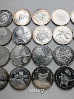 AMERICA in SPACE sterling silver proof set 24 MEDALS Franklin Mint