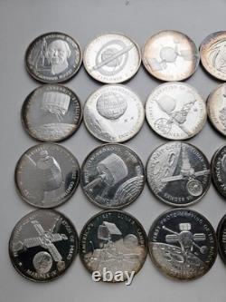 AMERICA in SPACE sterling silver proof set 24 MEDALS Franklin Mint