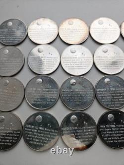 AMERICA in SPACE sterling silver proof set 24 MEDALS Franklin Mint