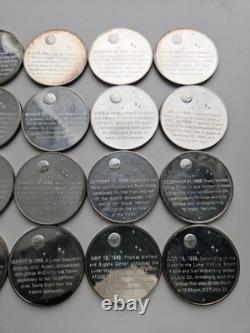 AMERICA in SPACE sterling silver proof set 24 MEDALS Franklin Mint