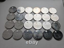 AMERICA in SPACE sterling silver proof set 24 MEDALS Franklin Mint