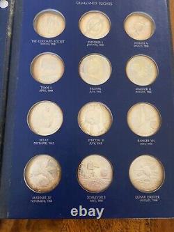 AMERICA in SPACE sterling silver proof set 24 MEDALS Franklin Mint LOA Brochures