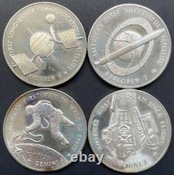 America In Space First Edition Franklin Mint Issued 24 Coin Sterling Silver Set