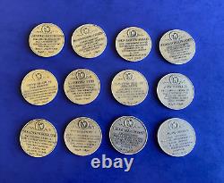 Antique 1973 SPQR Set of 12 CAESARS Medals Franklin Mint 40g each 1.3 oz each