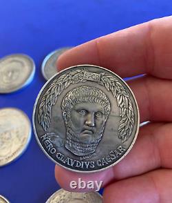 Antique 1973 SPQR Set of 12 CAESARS Medals Franklin Mint 40g each 1.3 oz each