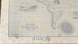 Antique STERLING Silver World Map Royal Geographical Society by FRANKLIN MINT
