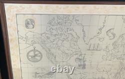 Antique STERLING Silver World Map Royal Geographical Society by FRANKLIN MINT