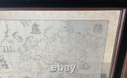 Antique STERLING Silver World Map Royal Geographical Society by FRANKLIN MINT