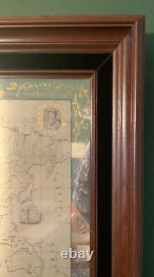 Antique STERLING Silver World Map Royal Geographical Society by FRANKLIN MINT