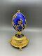 Authentic Russian Fabergé Enamel Gilded Sterling Silver Egg Franklin Mint
