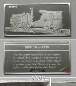 B575 1829 SEGUIN Locomotive Franklin Mint 60g Sterling Silver Ingot
