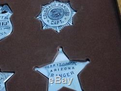 Badges Sheriff Deputy Marshall Ranger Police Franklin Mint 1987 Sterling Silver