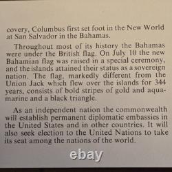 Bahamas 1973 10 Dollar Sterling Silver Proof Coin Franklin Mint Independence COA