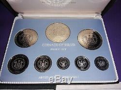 Belize Rare 1982 Franklin Mint Sterling Silver Proof Set Mintage only 200 Rare