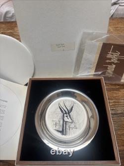 Bernard Buffet GAZELLE Plate Sterling Silver Collector Franklin Mint 1973 COA