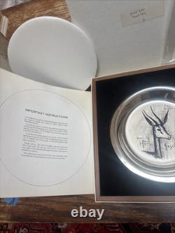 Bernard Buffet GAZELLE Plate Sterling Silver Collector Franklin Mint 1973 COA