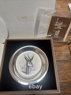 Bernard Buffet GAZELLE Plate Sterling Silver Collector Franklin Mint 1973 COA