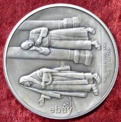 Bible Jesus Pharisee &Publican Sterling Silver 925 Medal 131 Grams Franklin Mint