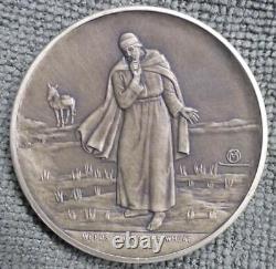 Bible Jesus Wheat & Tares Sterling Silver 925 Medal 131 Grams Franklin Mint