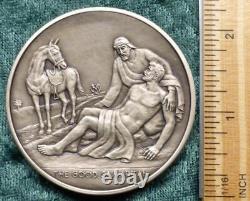 Bible Jesus the Good Samaritan Sterling Silver 925 Medal 131 Grams Franklin Mint