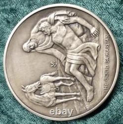 Bible Jesus the Good Samaritan Sterling Silver 925 Medal 131 Grams Franklin Mint