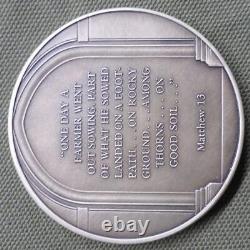 Bible Life of Jesus Seed Sower Sterling Silver. 925 Medal131 Grams Franklin Mint