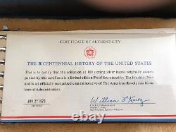 Bicentennial History of the United States 100 Sterling Silver Medals 4.84 Kilo