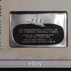 Bicentennial Proof Ingot. 925 Silver Commemorative Franklin Mint 1st Day Cover