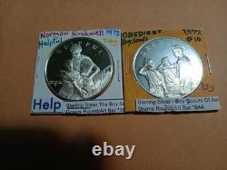 Boy Scouts Sterling Silver Coins Lot of 10 Norman Rockwell Franklin Min