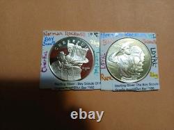 Boy Scouts Sterling Silver Coins Lot of 10 Norman Rockwell Franklin Min