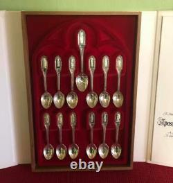 Catholic Franklin Mint Sterling Silver APOSTLE SPOONS in Case withHistory Story