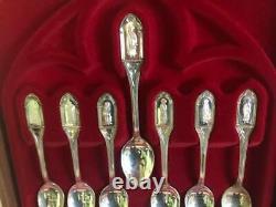 Catholic Franklin Mint Sterling Silver APOSTLE SPOONS in Case withHistory Story