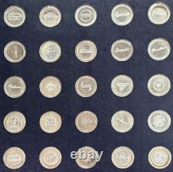 Collection Of Antique Cars 25 Sterling Silver Proof Medal Set Franklin Mint