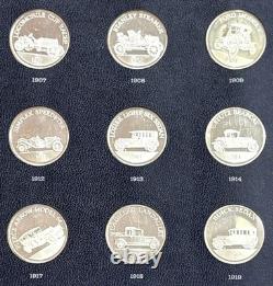 Collection Of Antique Cars 25 Sterling Silver Proof Medal Set Franklin Mint