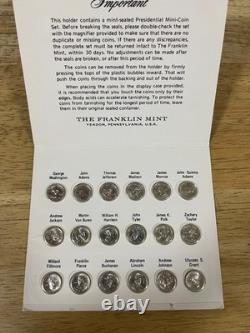 Complete (36) Piece Franklin Mint Sterling Silver Presidential Mini Coin Set