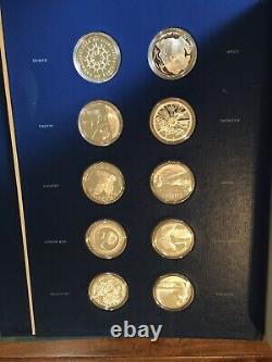 Complete Franklin Mint 50 State Bicentennial Sterling Silver Medal Collection