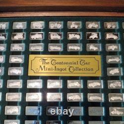 Complete Franklin Mint Set of 100 Centennial Car Mini-Ingot Silver Collection
