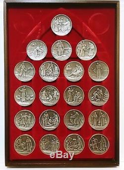 Complete Set 20 Parables of Jesus Solid Sterling Silver Medals 83 Troy Ounces