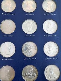 Complete Set Franklin Mint Presidential Commem Medals Sterling Silver 1970