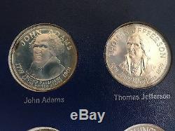 Complete Set Franklin Mint Presidential Commem Medals Sterling Silver 1970