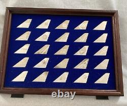 Complete Set Of Franklin Mint Airline Tail Emblem. 925 Ingots 1977-1980