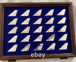 Complete Set Of Franklin Mint Airline Tail Emblem. 925 Ingots 1977-1980